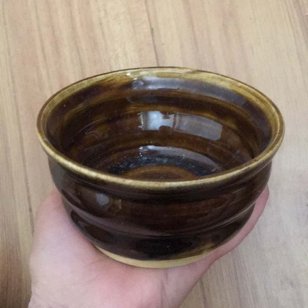 Gorgeous ceramic amber colored bowl